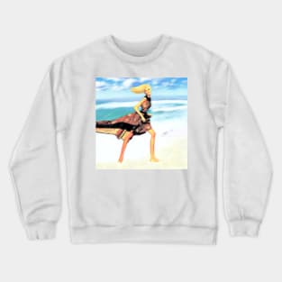 Happy girl by the sea Crewneck Sweatshirt